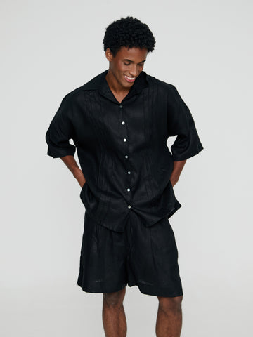 Short André - Linho Preto