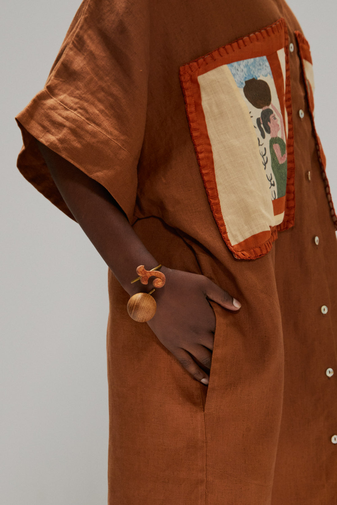 Chemise Rosalva Linho Chocolate