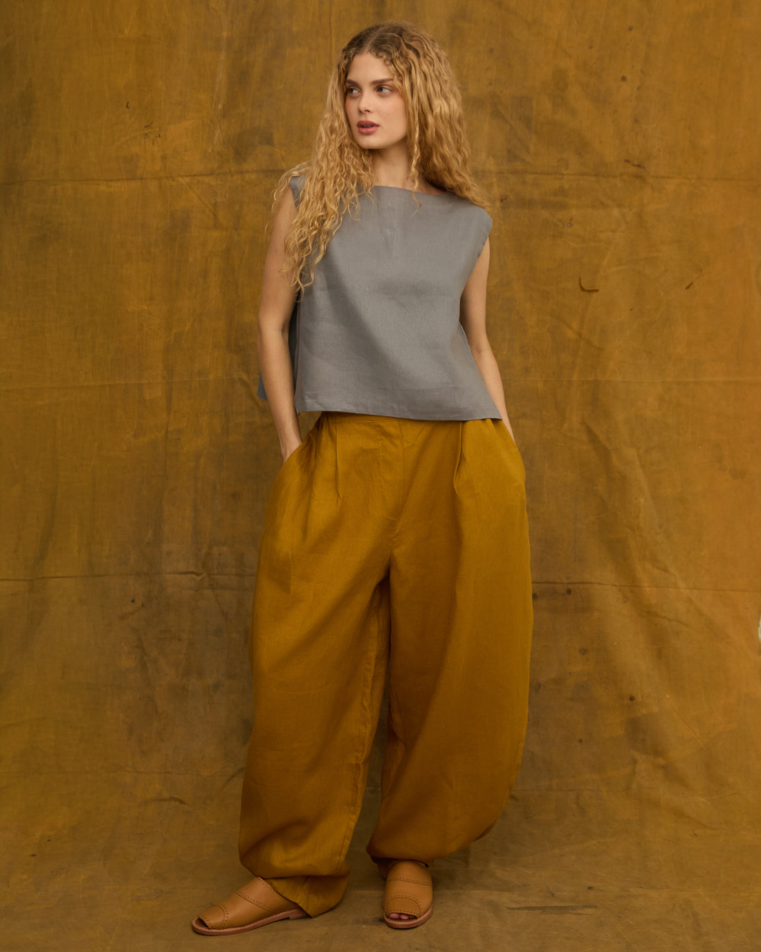 Calça Mariquinha Linho Ambar