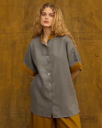 Camisa Xadô Linho Níquel