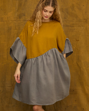 Vestido Magda Linho Ambar