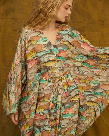 Kaftan Rosana Estampa Cardume