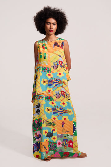 Vestido Dita Estampa Cabocla