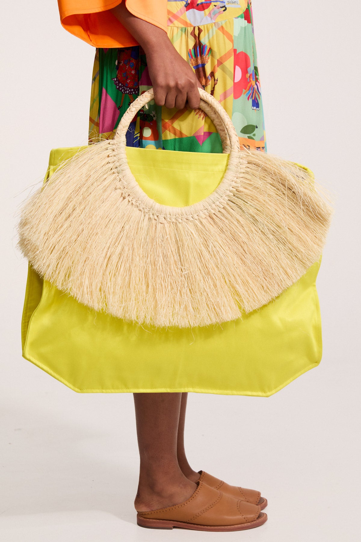 Bolsa Leque Lisa - Amarelo Canário