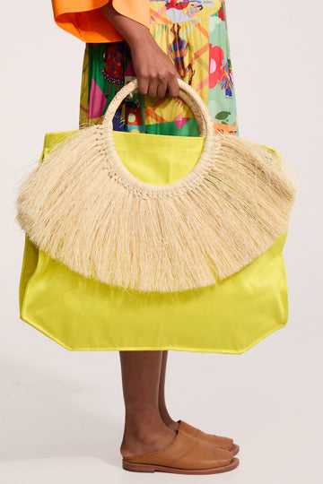 Bolsa Leque Lisa - Amarelo Canário