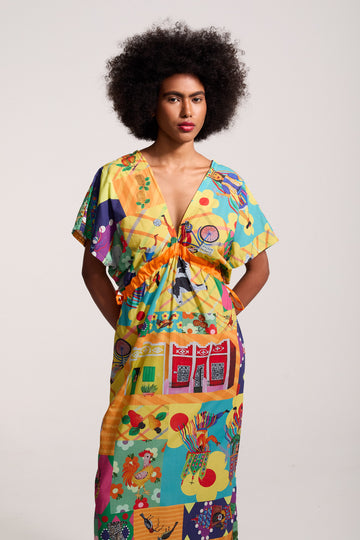 Vestido Dalva Estampa Cabocla