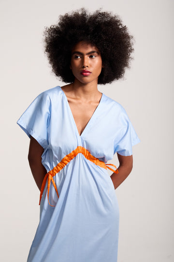 Vestido Dalva Liso - Azul Céu