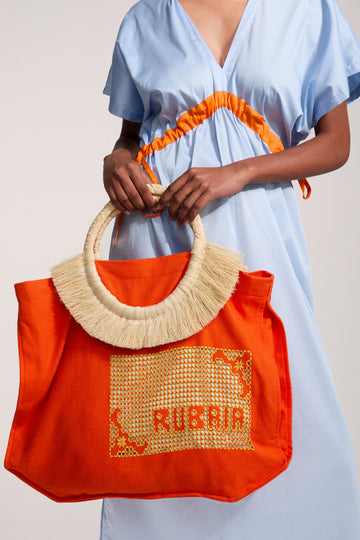 Bolsa Leque Bordada Rubaiá