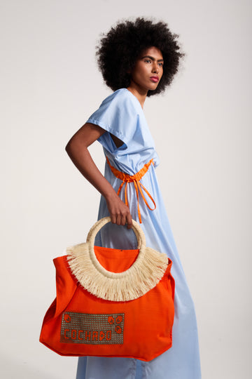 Bolsa Leque Bordada Cochado